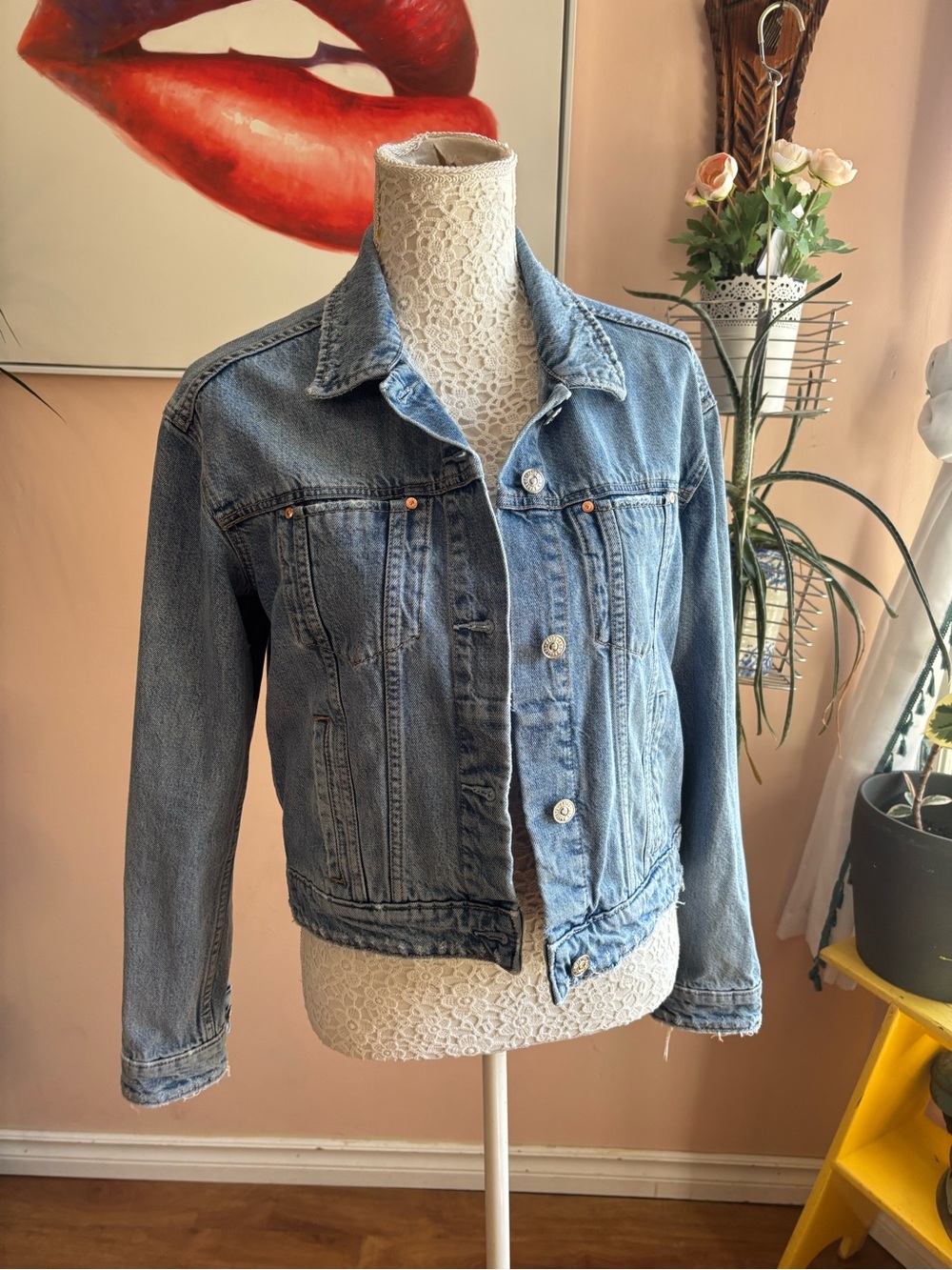 PAIGE Light Blue Denim Trucker Jacket